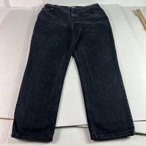 Abercrombie Fitch Jeans Women 37x29* 90s Straight High Rise Black Denim Tag 33 R